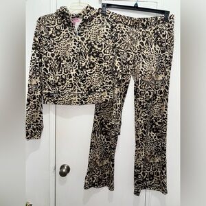 Juicy Couture leopard velour bling tracksuit size XL